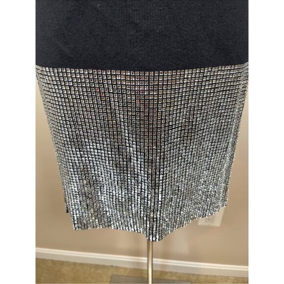 Retrofete Rue Crystal Embellished Knit Long Sleeve Black Mini Dress Size XXS - Picture 6 of 9